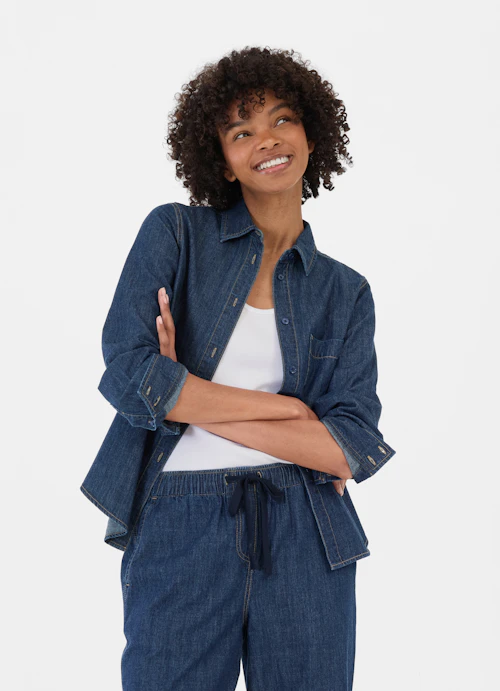 Casual Fit Blouses Denim - Shirt navy