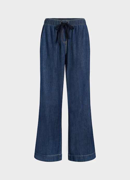 Wide Leg Pants Denim - Pants navy
