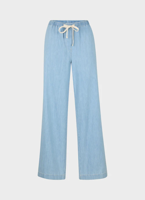 Casual Fit Pants Denim - Wide Leg Fit - Pants light washed