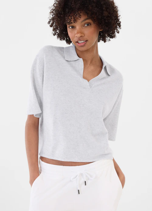 Casual Knitwear Cashmere Blend - Polo Shirt silver melange