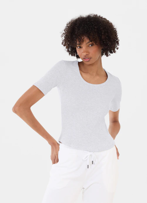 Slim Fit T-shirts T-Shirt silver melange