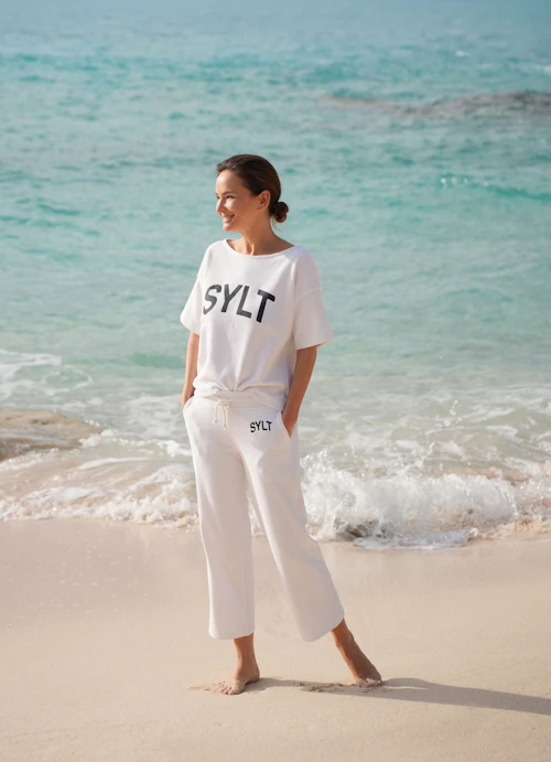 Oversized Fit Sweater Sylt - Shortsleeve Sweater white-navy