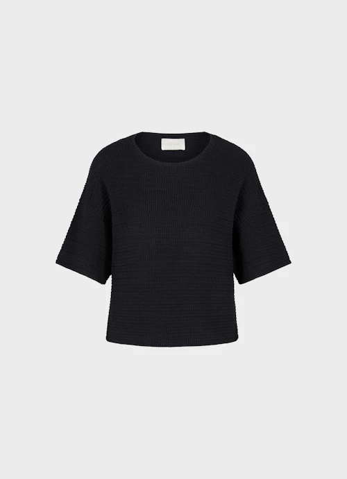 Casual Fit Knitwear Crochet - Sweater navy