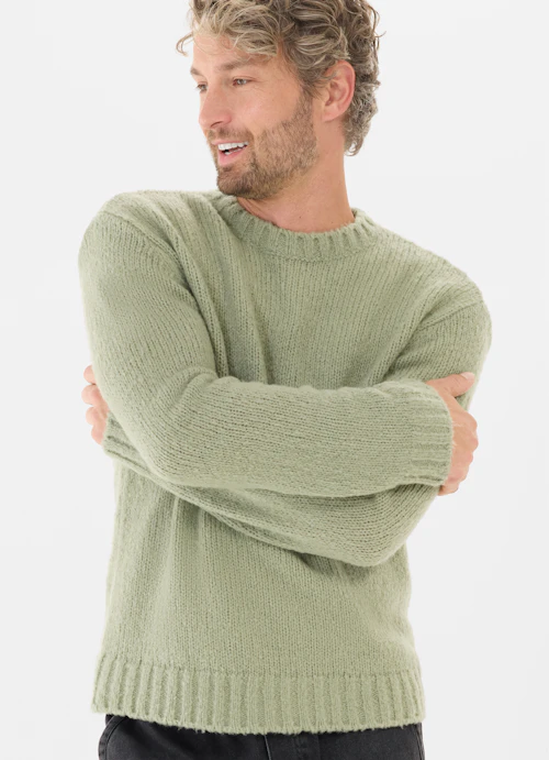 Casual Fit Strick Strick Pullover l.green-khaki