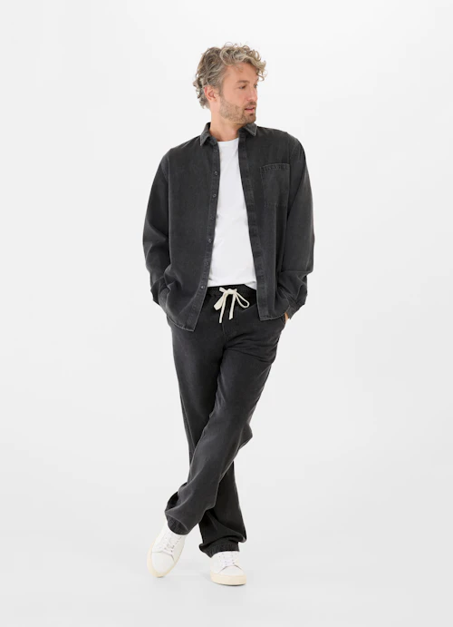 Regular Fit Pants Denim - Trousers black
