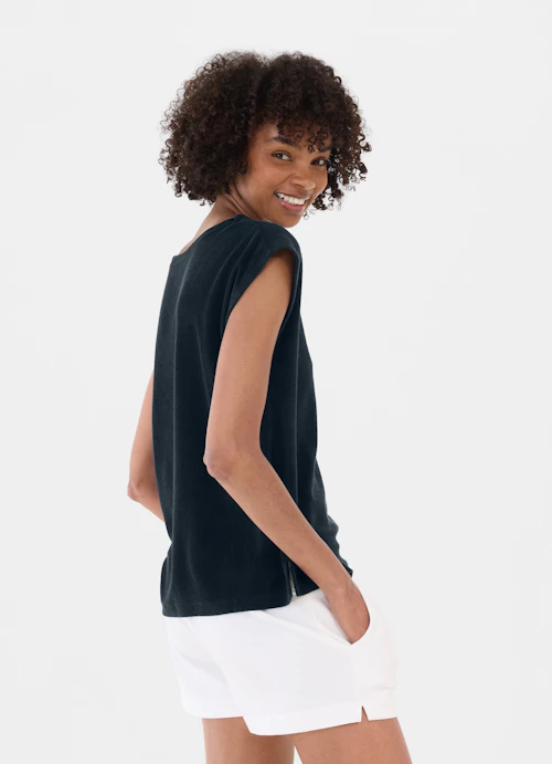 Regular Fit T-shirts Terry Cloth Boxy - T-Shirt navy