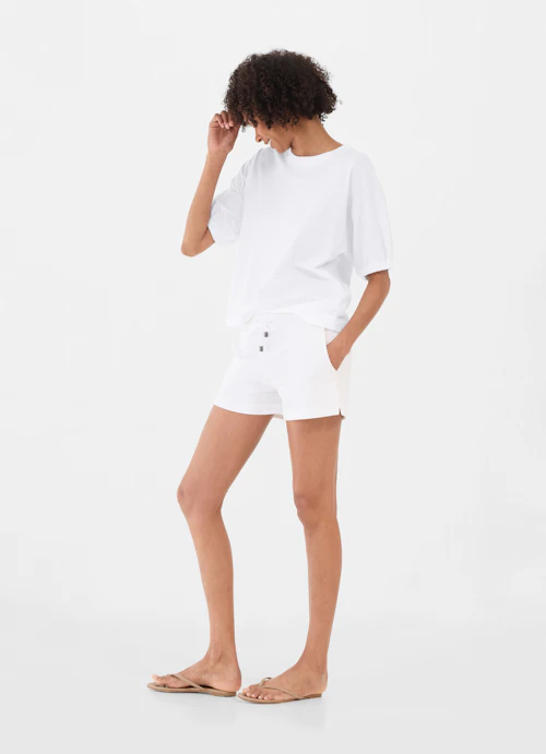 Oversized Fit T-shirts T-Shirt with Puff Sleeves white