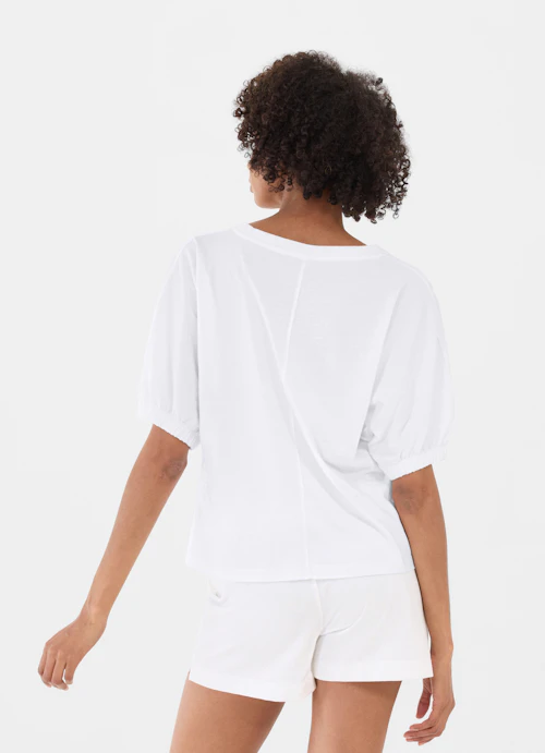 Oversized Fit T-shirts T-Shirt with Puff Sleeves white