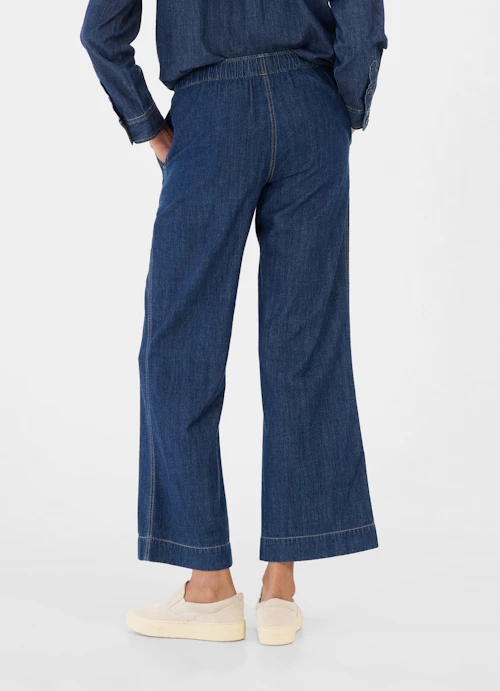 Wide Leg Pants Denim - Pants navy