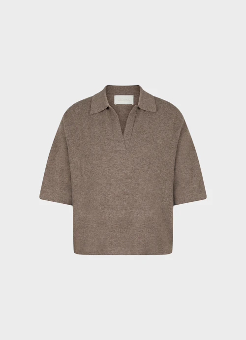 Casual Knitwear Cashmere Blend - Polo Shirt mink mel.