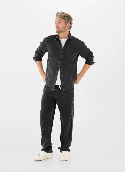 Regular Fit Pants Denim - Trousers black