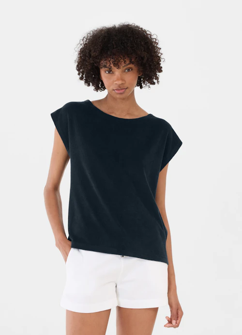 Regular Fit T-shirts Terry Cloth Boxy - T-Shirt navy