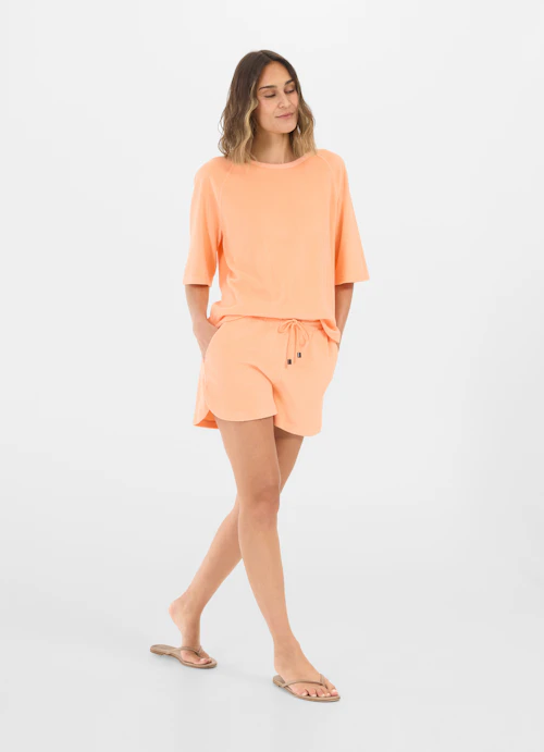 Coupe Boxy Fit T-shirts Chemise en tissu éponge melon