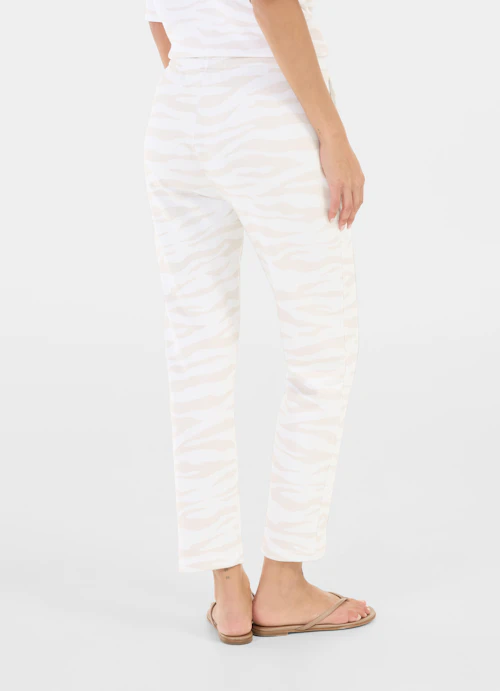 Casual Fit Sweatpants Cropped Fleece Pants white