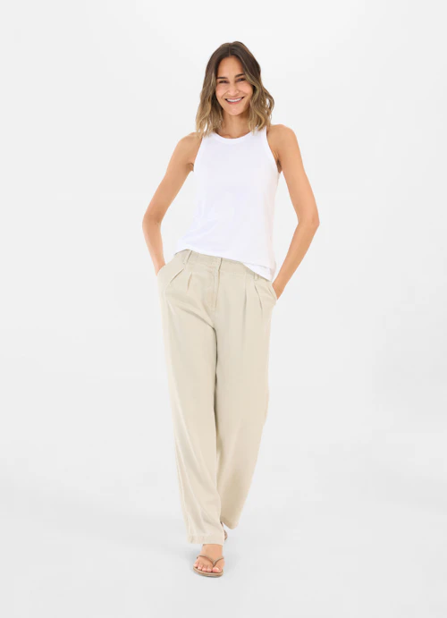 Coupe Casual Fit Pantalons Pantalon en sergé light sand
