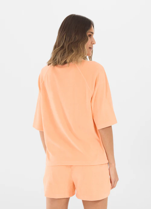 Coupe Boxy Fit T-shirts Chemise en tissu éponge melon