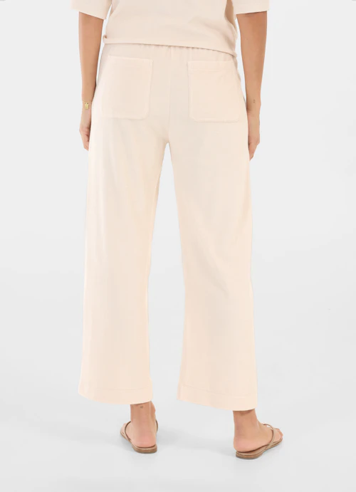 Coupe Wide Leg Pantalon de jogging Culottes en tissu éponge light sand