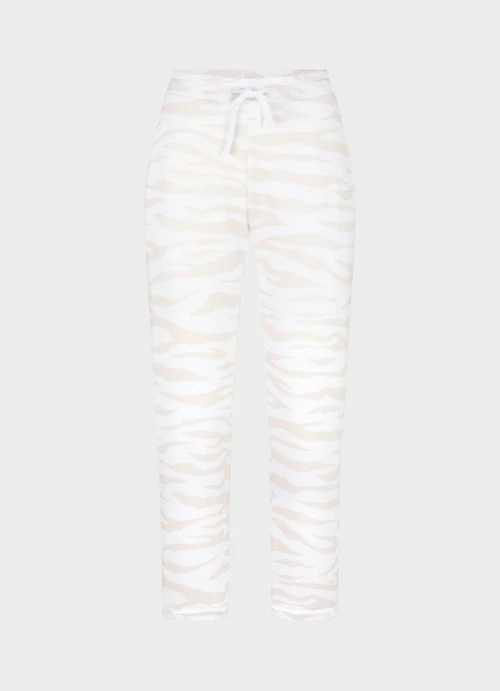 Casual Fit Sweatpants Cropped Fleece Pants white