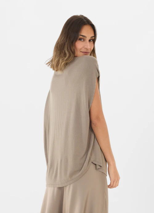 Coupe oversize Maille Pull extensible en viscose fungi
