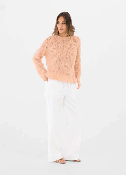 Coupe Casual Fit Maille Pull en maille melon