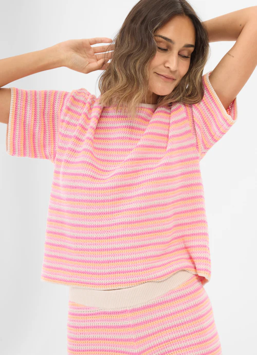 Coupe Casual Fit Maille Pull en maille begonia pink