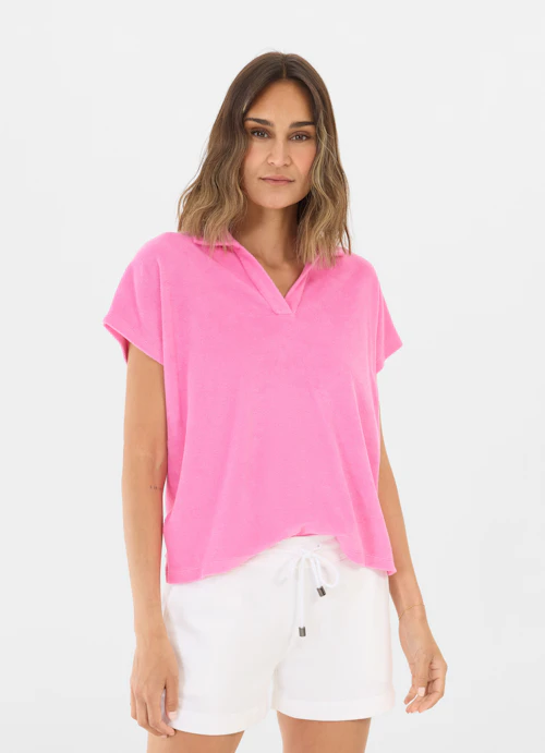 Coupe Regular Fit T-shirts Polo en tissu éponge begonia pink