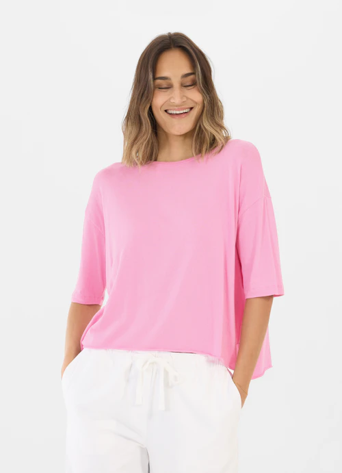 Coupe oversize T-shirts T-shirt rose bloom