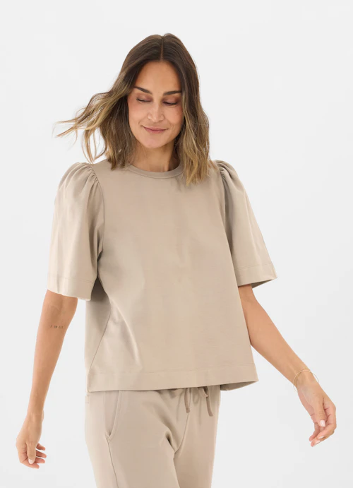 Oversized Fit Sweater Kurzarm Sweater fungi
