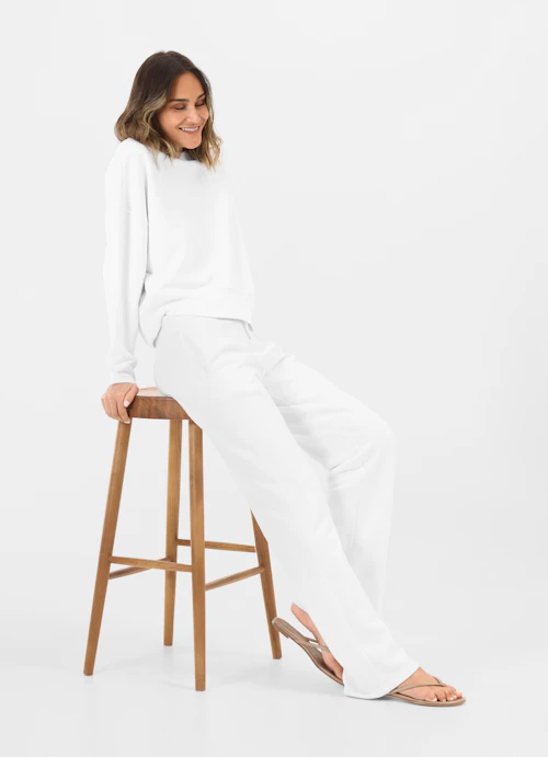 Boot Cut Sweatpants Sweatpants white
