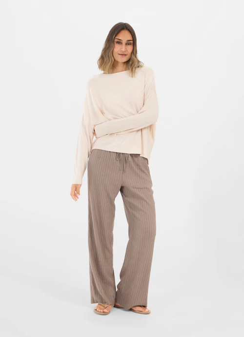 Coupe Casual Fit Maille Pull extensible en viscose light sand