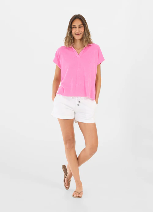 Coupe Regular Fit T-shirts Polo en tissu éponge begonia pink
