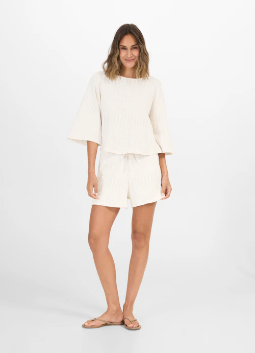 Coupe Regular Fit T-shirts Chemise ajourée eggshell