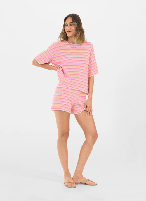 Coupe Casual Fit Maille Pull en maille begonia pink