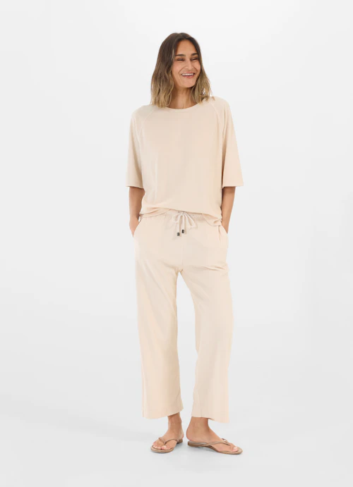 Coupe Boxy Fit T-shirts Chemise en tissu éponge light sand