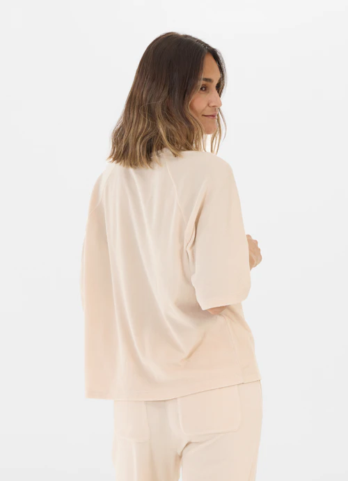 Coupe Boxy Fit T-shirts Chemise en tissu éponge light sand