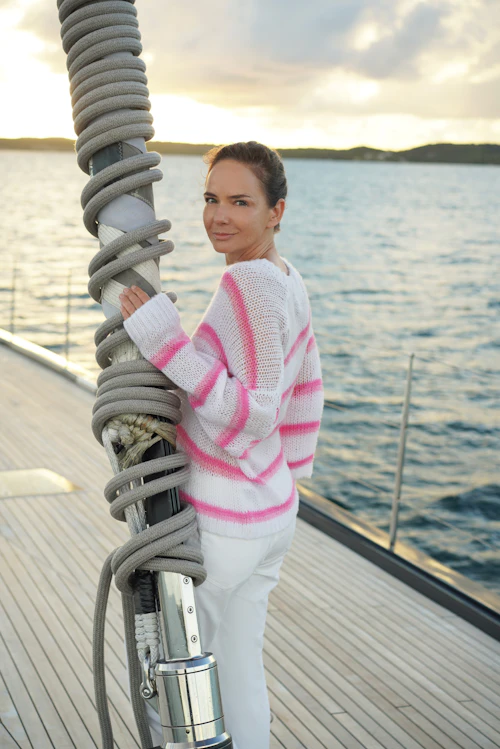 Coupe oversize Maille Pull en maille begonia pink