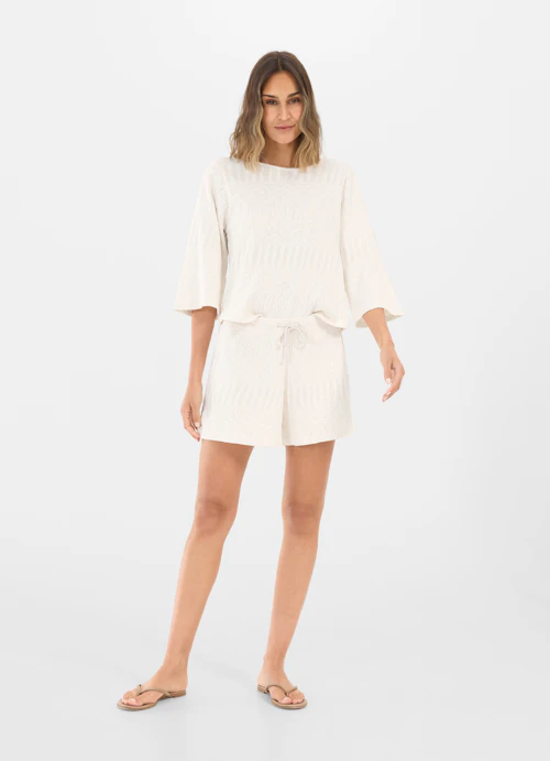 Longueur moyenne Short Short ajouré eggshell