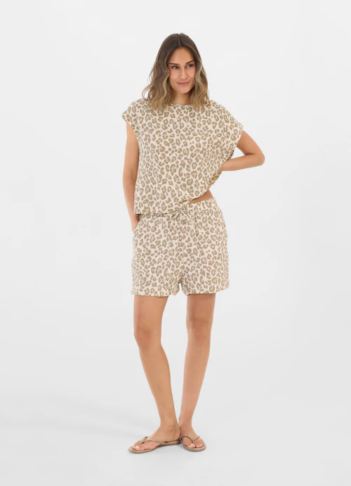 Coupe Boxy Fit Hauts Blouse en mousseline light sand