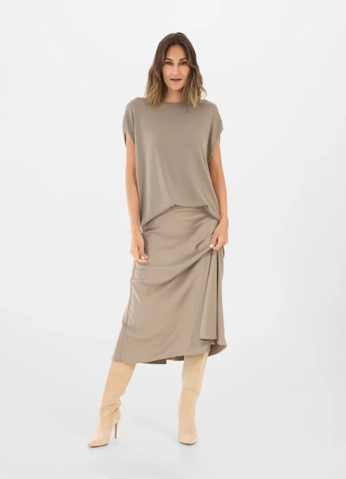 Coupe oversize Maille Pull extensible en viscose fungi