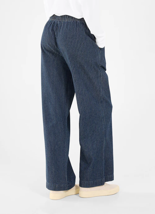 Wide Leg Hosen Denim - Hose navy