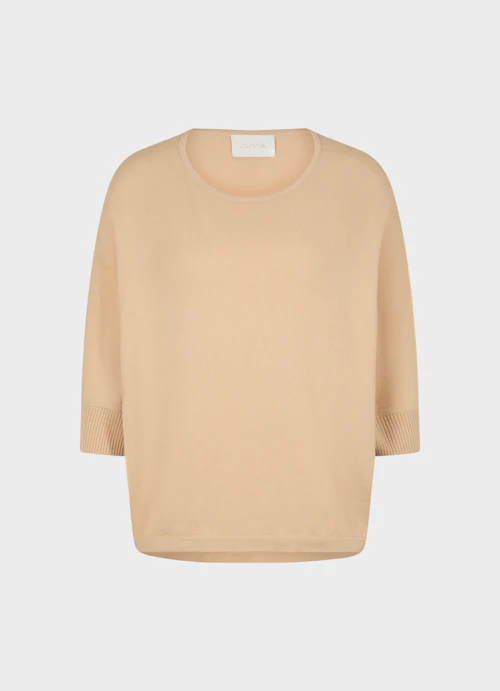 Casual Fit Strick Cashmere Blend - Pullover croissant