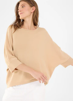 Coupe Casual Fit Maille Pull en cachemire mélangé croissant