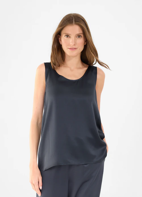 Loose Fit Tops Satin - Top navy