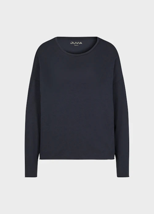 Oversized Fit Longsleeves Jersey Modal - Longsleeve navy