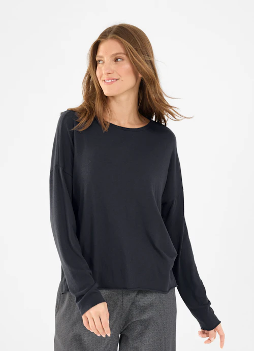 Oversized Fit Longsleeves Jersey Modal - Longsleeve navy