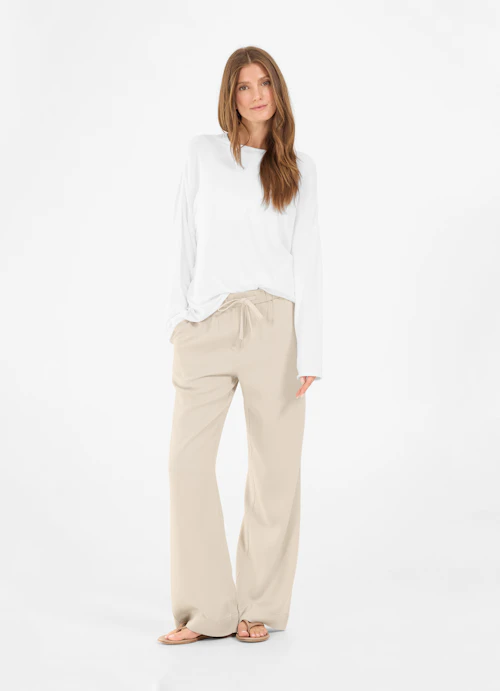 Casual Fit Hosen Twill - Hose light sand