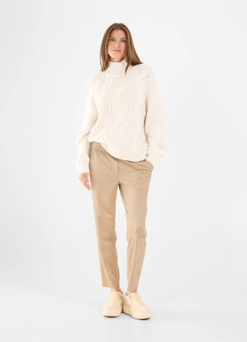 Casual Fit Strick Strick - Rollkragenpullover eggshell