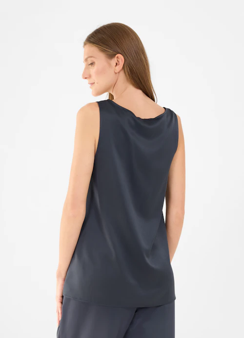 Loose Fit Tops Satin - Top navy