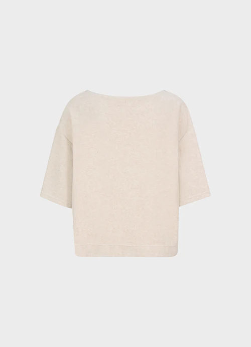 Boxy Fit Sweatshirts Samt - Sweater crème mel.
