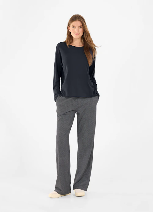 Oversized Fit Longsleeves Jersey Modal - Longsleeve navy